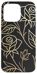 Coque pour iPhone 15 Pro Max Rose florale botanique, style minimaliste