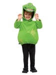 Smiffys Ghostbusters Slimer Costume for Kids, Top and Character Hood in Green, Officially Licensed with Ghostbusters Logos, Perfect for Halloween, Families, and 80s Theme Fancy Dress Parties