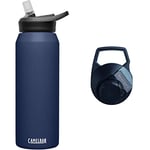 CAMELBAK Eddy+ Sst Vacuum Insulated Bottles - Navy, 1L/ 32 oz & Chute Mag Accessory Cap, Black Bottle - 900 Camo/Multi-Coloured, N