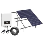 10kW komplett 3-fas solcellanlägg - Markbaserat anlägg, DEYE växelriktare, Alu celler - Rader : 2, Riktning solceller : Stående, Solceller kW : 9,8