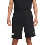 Nike Repeat Mens Fleece Jogging Shorts in Black Cotton - Size Large