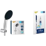 Bundle of GROHE Vitalio Start 110 & QuickGlue S - Shower Set (Round 11cm Hand Shower 1 Spray: Rain, Anti-Limescale System, Shower Hose 1.75 m, Wall Holder, Water Saving), Easy to Fit, Chrome, 27944001