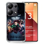 Cokitec Coque Renforcée pour Xiaomi Redmi Note 13 Pro 4G Manga Demon Slayer Noir