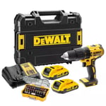 Perceuse visseuse à percussion sans fil DeWalt DCD778D2TA 18V - 2x2Ah + accessoires