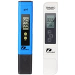 Tonchean - Testeur de qualité de l'eau tds ph ec Température 4 en 1 Testeur numérique avec écran lcd Test pour piscine, aquarium (bleu)