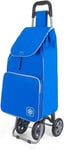 Shopping Trolley Blue 48L Shopping Cart 4 Wheels Grocery Trolley Travel Cart Bag