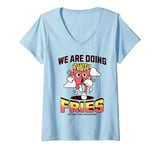 Womens After the transfer, we are eating fries IVF V-Neck T-Shirt