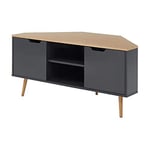 BAÏTA Meuble TV, chêne et Gris Anthracite, L115cm