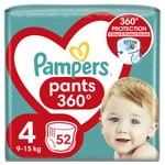 Housuvaipat PAMPERS Pants Monthly Pack, 4 kokoa 9-15 kg, 52 kpl.