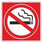 2 x Square Stickers 7.5 cm - No Smoking Sign Office Workplace Cool Gift #5472