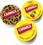 Carmex Lip Balm Pot Mixed Pack of 3 Cherry, Classic & Wild, 7.5 g Pack of 3