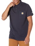 Carhartt Force Cotton Delmont Pocket Polo, Navy, XL pour des Hommes