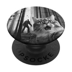 Tee-shirt avec photo de chat drôle avec photo de Bigfoot PopSockets PopGrip Adhésif