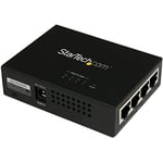 StarTech.com 4 Port Gigabit Midspan - PoE+ Injector - 802.3at and 802.3af - Wall-mountable Power over Ethernet Midspan (POEINJ4G) Black