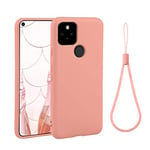 abitku Compatible with Google Pixel 4A 5G Case,Slim Silicone Gel Rubber Case Cover (with Microfiber Lining) Full Body Shockproof Design for Google Pixel 4A 5G 6.2 INCH (Pink)