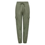 Pantalon FEMME Only Onlcaro Mw Lin Pull-Up Cargo kaki