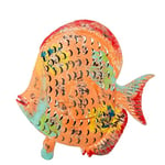 Figurine bougeoir d'un Poisson de Fer en Orange 49 x 13 x 50 cm