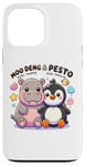 Coque pour iPhone 13 Pro Max Moo Deng Et Le Bébé Hippopotame Au Pesto Bébé Pingouin