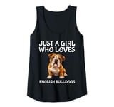 Womens Just A Girl Who Loves English Bulldogs Cute Bulldog Dog Tank Top