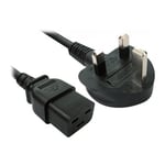 Xclio Square Connector Mains Lead UK Plug to C19 Mains Lead