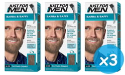 3 Pièces Just For MEN Shampooing Colorant Coloration Barbe & Moustache Homme