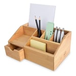 Thingles Bamboo - Organiseur De Bureau En Bois - Porte-stylo Avec Tiroir - Rangement Bureau Organisateur - Boite De Rangement Bureau - étagère De Bureau - Organisateur De Bureau Pour Bureau.