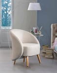 Talamo Italia - Fauteuil Annarella, fauteuil lounge design, 100% Made in Italy, fauteuil relaxant en tissu rembourré, 70x60h80 cm, Beige