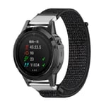 Nylonarmband Garmin Fenix 5/Fenix 5 Plus/Fenix 7/Fenix 6 Pro/Fenix 6 Svart