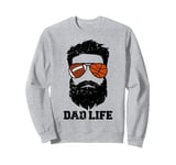 Football Basketball Dad Messy Hair Beard Football Basketball Sweatshirt