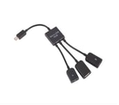 Micro USB OTG Host Adapter Cable with Dual Port Hub for Android Phone, Tablet