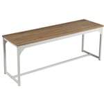 Banc en bois avec struture en métal blanc - l120xh46xp35 cm - loft