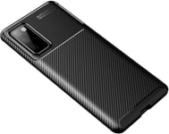 Compatible Pour Étui Samsung Galaxy S20 Fe 5g, Fibre De Carbone Texture Bumper Housse De Protection, Design Superbe, Élégante Et Solide. Noir