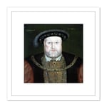 Anonymous Portrait Old King Henry VIII England Painting 8X8 Inch Square Wooden Framed Wall Art Print Picture with Mount