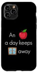 Coque pour iPhone 11 Pro Système d'exploitation PC amusant pour Apple a day keeps windows away