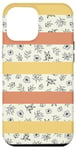 Coque pour iPhone 12 Pro Max Jaune Orange Brûlé Rayures Floral Motif Élégant Femme