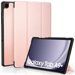 EasyAcc Étui Coque Compatible avec Samsung Galaxy Tab A9+/ A9 Plus 11 Pouces 2023, Protection Ultra Fin en Cuir PU avec Fonction Réveil/Sommeil Automatique pour SM-X210/X215/X216/X218 - Rose