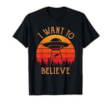 Vintage Retro Alien UFO Hunter Shirt I Want To Believe T-Shirt