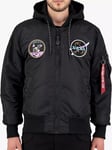 Alpha Industries MA-1 VF Dark Side Hooded Flight Jacket, 03 Black