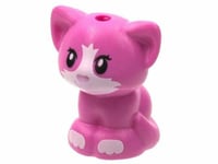 Friends LEGO Minifigure Kitten Baby Cat Sitting Dark Pink Animal Minifig Rare