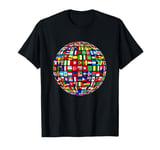 International world flags and world map for children T-Shirt