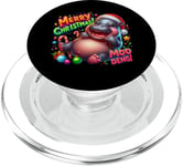 Adorable bébé hippopotame Moo Deng Merry Christmas Cheer PopSockets PopGrip pour MagSafe