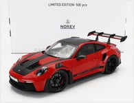 NOREV 187365 Porsche - 911 992 GT3 Rs Coupe A Weissach 2022 - Red Black