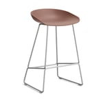 HAY About a Stool 38 Low barstol 2.0 Soft brick-rostfritt stålstativ