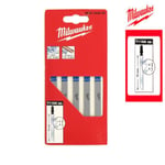 Pack de 5 lames scie sauteuse MILWAUKEE métal 75 mm denture de 1,2 mm