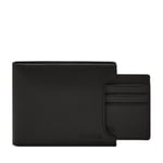 Fossil Portefeuille 2 en 1 en Cuir pour Homme avec Porte-Cartes Amovible, Derrick Noir