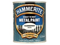 Hammerite Direct To Rust Hammered Finish Metal Paint White 750Ml HMMHFW750