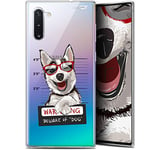 Caseink Coque pour Samsung Galaxy Note 10 (6.3) Gel HD [ Imprimé en France - Galaxy Note 10 Coque - Souple - Antichoc ] Beware The Husky Dog