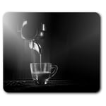 Rectangle Mouse Mat BW - Espresso Coffee Shop Cafe Machine  #43040