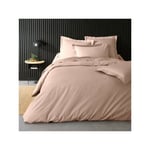 Promo Linge - Housse de couette Percale Unie Sans Taie d'oreiller 100% Coton 78 fils – Parure de Lit Luxe et Confort - 220x240cm - Nude / Rose.