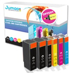 Lot de 6 cartouches jet d'encre type Jumao compatibles pour Canon PIXMA MG5250 +Fluo offert